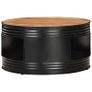 Coffee Table Black 68x68x36 cm Solid Acacia Wood Image 3