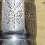 Vintage crystal bottle with silver top Image 8