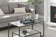 Glass Coffee Table with 2 Tempered Glass Shelves