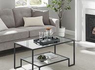 main image for ad Glass Coffee Table with 2 Tempered Glass Shelves