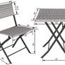 Polyrattan Bistro Set 3-Piece for Garden, Balcony, Patio, Foldable Space-Saving with UV Protection - Various Colours - (Light Grey | No. 403714) Image 3