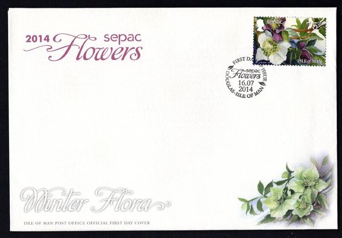 2014 Isle of Man Sepac Winter Flora Commemorative Stamp First Day Cover (FDC)