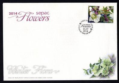 2014 Isle of Man Sepac Winter Flora Commemorative Stamp First Day Cover (FDC)