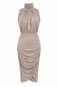 AX Ruched High Neck Dress