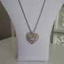 Crystal Rhinestone Hollow Heart Pendant Image 2