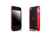 iPod Touch 4, 4G Hard Case Flux Black and Red Case Free Screen Protector