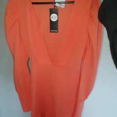 Low cut orange dress brand new