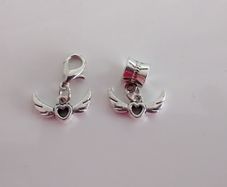 Angel Wings Charm - Pandora Style / Lobster Clasp