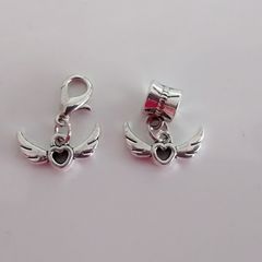 Angel Wings Charm - Pandora Style / Lobster Clasp