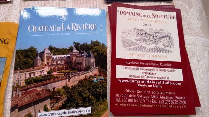 Winery Promotional Cards. Bordeaux region.