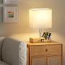 Bedside Lamps, Wooden Table Lamp for Living Room with USB A+C Charging Ports, Dimmable Touch Lamps Bedside with 2 Phone Slots, Wood Charger Organizer for Bedroom, Study, Office(Bulb Included) Image 4