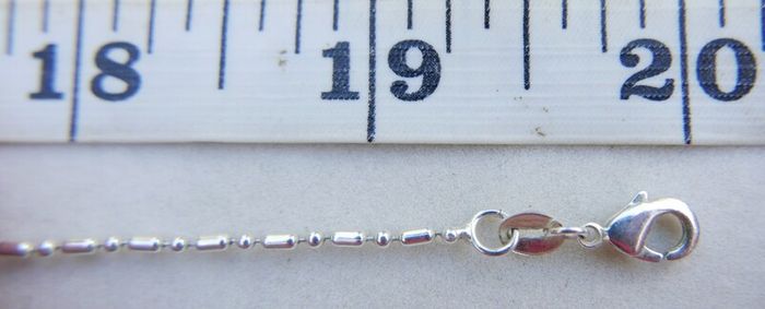 Vintage Sterling Silver 925 Tube and bead chain , Silver necklace , Minimalist jewelry, length 20" - 2,86g