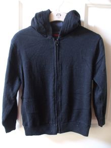 SALE!  Boys' Black Long Sleeve Hooded Knitted Cardigan with Fleece Lining