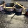 Set of Six Antique Copper brass Graduated Sauce Pans Image 4
