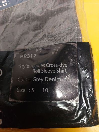 Premier PR317 Ladies Cross-Dye Roll Sleeve Shirt NEW Size S / UK 10