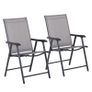 Set of Two Folding Garden Chairs Grey Image 2