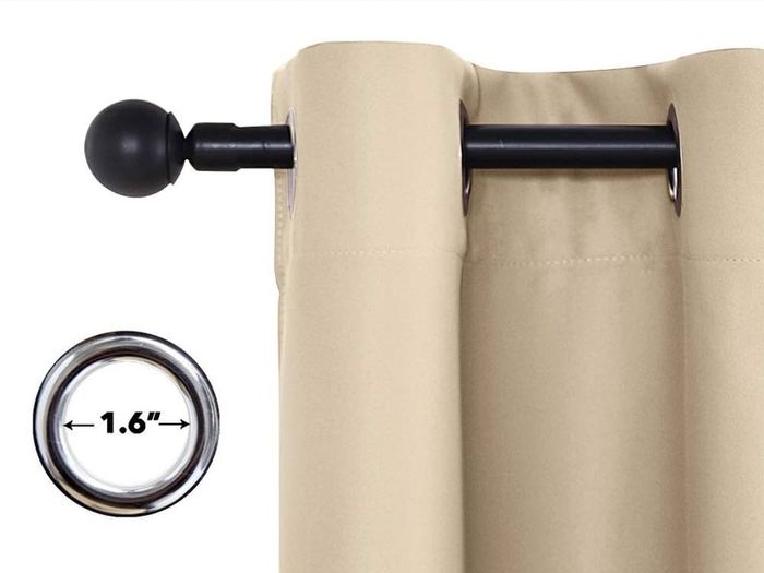 NEW SALE | Beige Thermal Curtains - Eyelet Short Cream Curtains Room Darkening & Noise Reducing Curtain Panels for Kitchen Bedroom, 2 PCs, Wide 46 inch by Drop 54 inch