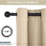 NEW SALE | Beige Thermal Curtains - Eyelet Short Cream Curtains Room Darkening & Noise Reducing Curtain Panels for Kitchen Bedroom, 2 PCs, Wide 46 inch by Drop 54 inch Image 5