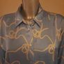 Zara blue long sleeve silky blouse size L UK14 EU42 Postage included Image 2