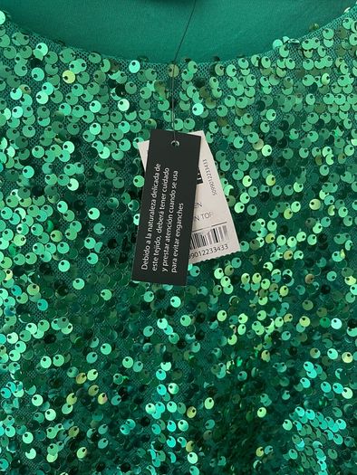 Ladies green sequins top - New