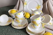 Vintage Royal Grafton Hand-Painted Fine Bone China Tea Set 19 Pieces
