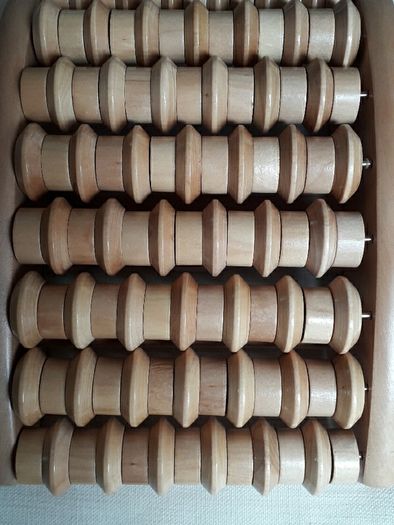 wooden rolling foot massager