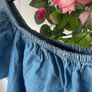 top bershka off shoulder 100% cotton denim top medium Image 5