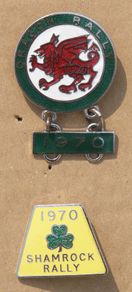 Rare Motorcycle Memorabilia - Dragon and Shamrock Rally Badges
