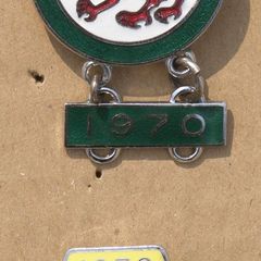 Rare Motorcycle Memorabilia - Dragon and Shamrock Rally Badges