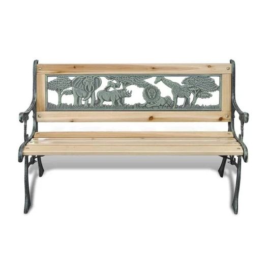 Garden Bench | Bronze and Wood | Wood and Iron | 84 cm