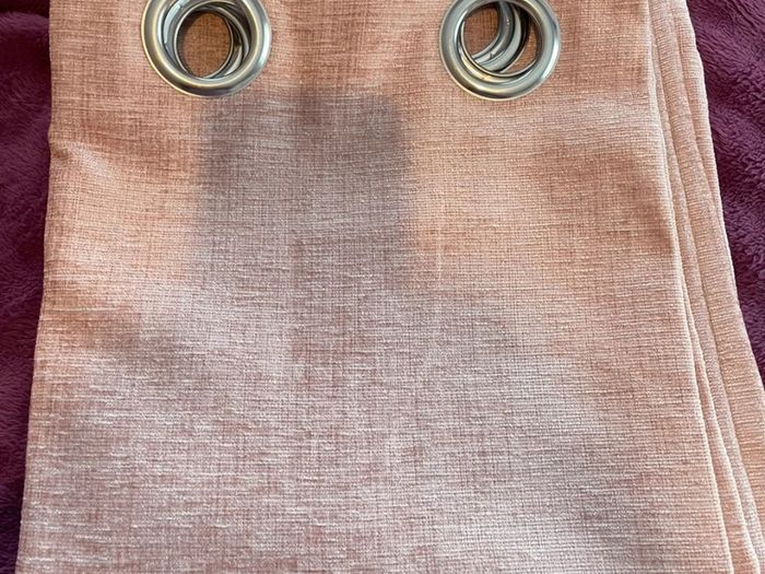 Brand new pair of Harry Corry fully lined Belgravia blush blackout ready made pink eyelet curtains for sale