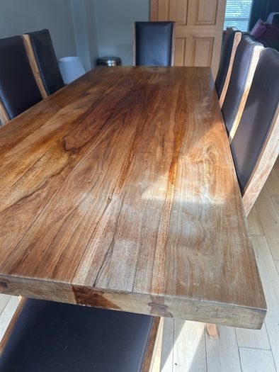 Dining table & 8 chairs solid wood