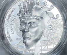 France 20 Euro 1oz Silver (.999) Proof (High Relief) Coin 2022 - William Shakespeare - Litterature