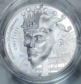 France 20 Euro 1oz Silver (.999) Proof (High Relief) Coin 2022 - William Shakespeare - Litterature
