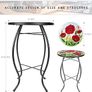 FREE P&P | Outdoor Side Table - Small Mosaic Patio Table, Poppy 14 Inch Accent Round Side Table Glass Plant Stand for Garden Patio Living Room Image 4