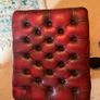 Red ox blood chesterfield footstool Image 3