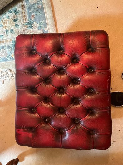 Red ox blood chesterfield footstool