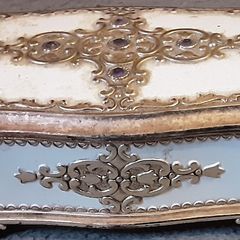metal and white stone music box