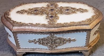 metal and white stone music box