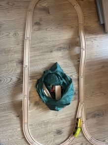 Wooden Train set with small magnetic train