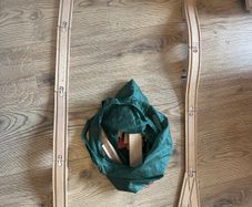 Wooden Train set with small magnetic train