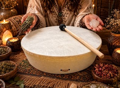 New Remo shamanic buffalo drum 16 inch 35 and mallet buffalo drum