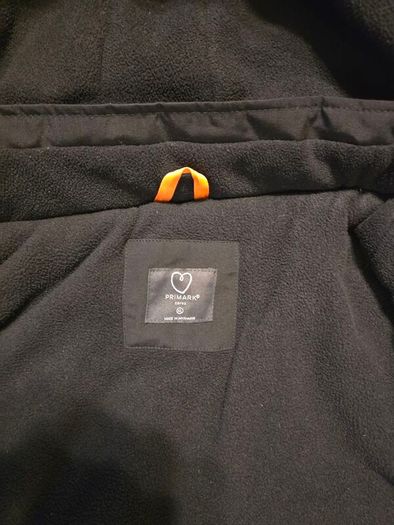 Primark Jacket Mens Medium Black Hooded Faux Fur Parka Winter Coat Warm Lined