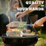 Grill Basket Set (Rectangular+Hexagon), Removable Wooden Handle, 304 Stainless Steel, Rolling Grilling Net, BBQ Accessories Tools for Vegetables Shrimp, Outdoor Cooking Camping, Birthday Gifts Image 3