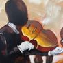 Large Original Jazz Orchestra Painting Abstract Musicians with Cello & Violins (80x80 cm) Image 3