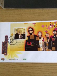 U2 first day cover, stamp sheetlets