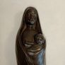 Vintage Signed Out Lady & Child Statue Image 5