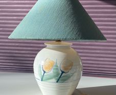 Hand thrown Irish pottery lamp with tulip design
