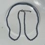 Blue bead crystal stone strung alongside small sterling spacers Image 2