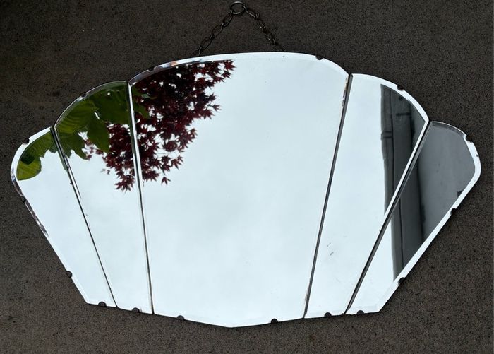 Art Deco fan shaped panel mirror c1940